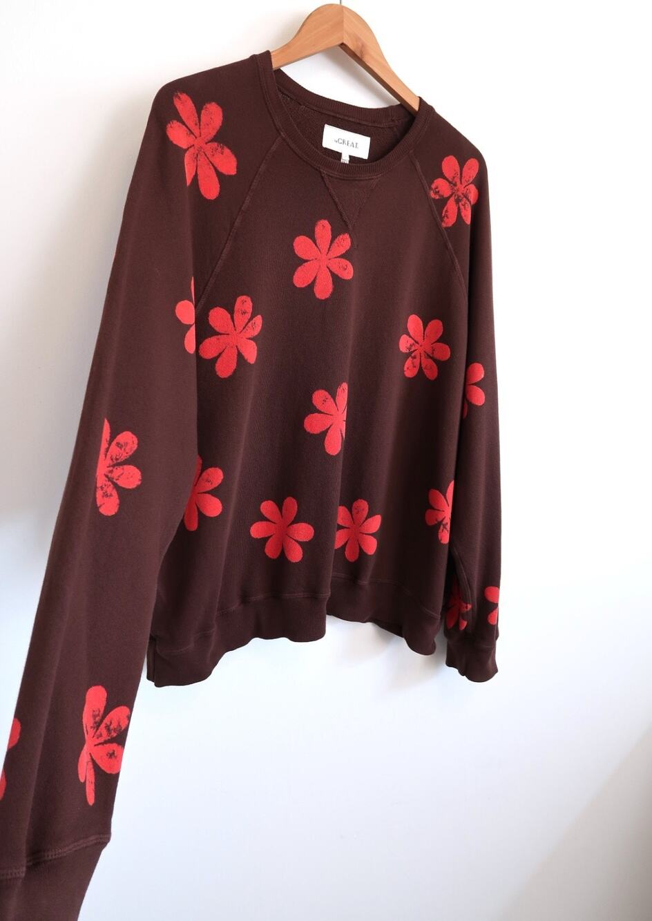 THE GREAT Daisy Stamp French Terry Slouch Relax Fit Sweatshirt Revolve 1 S $225